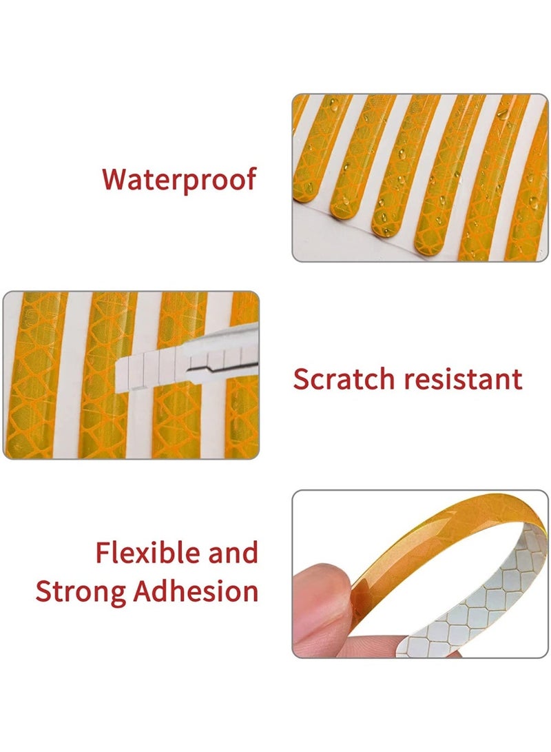 Bukela Reflective Strips for Car Wheels – Fluorescent Orange, Epoxy Resin Style, 2 Sets, Rim Tape Decal - Image 5