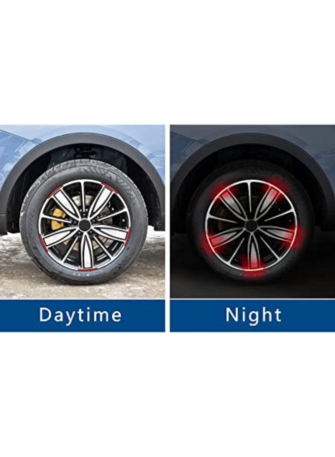 Bukela Reflective Strips for Car Wheels – Fluorescent Orange, Epoxy Resin Style, 2 Sets, Rim Tape Decal - Image 2
