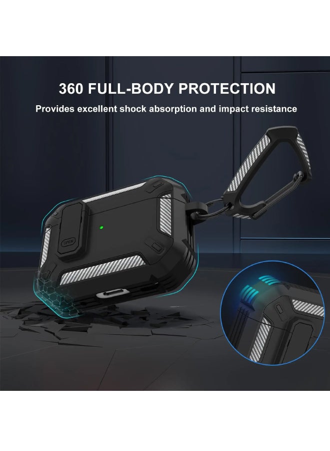 O Ozone Case for Airpods Pro 3 |Armor Design Hard Protective Case with Safety Lock & Hidden Phone Stand, Shockproof Hard Case Cover for Men -Green - Image 4