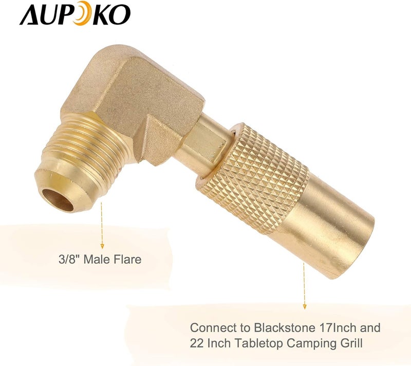 Aupoko محول أوبوكو لزاوية البروبان ضغط منخفض 38 ذكر فليك محول البروبان لتوصيل طاولة بلاكستون للشواء في المخيم 17 بوصة و 22 بوصة - Image 3