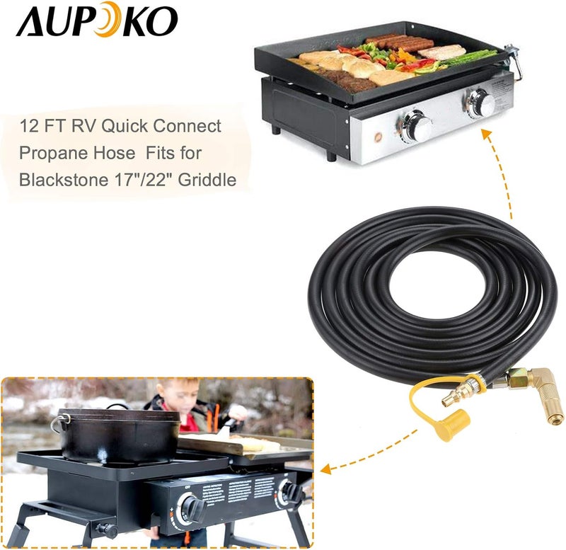 Aupoko محول أوبوكو لزاوية البروبان ضغط منخفض 38 ذكر فليك محول البروبان لتوصيل طاولة بلاكستون للشواء في المخيم 17 بوصة و 22 بوصة - Image 2
