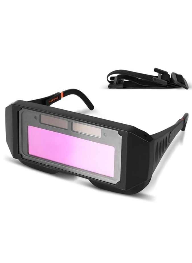 Welding Glasses, Auto Darkening Welding Goggles with Adjustable Shade, True Color Solar Powered Welding Safety Glasses, Flip Up Lens for Eyes Protection during Gas Torch Cutting - Image 1