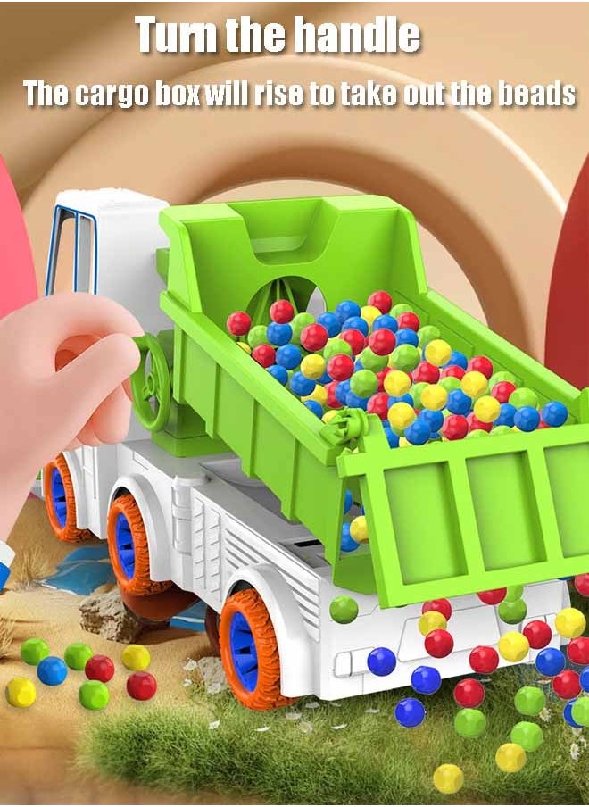 105 Beads Dump Truck Engineering Vehicle, Construction Truck Toys Set, Automatic Lifting Battery-Operated Toy Car (batteries not included), Educational Engineering Toys Gift For Boys Girls(Birthday,Holiday)