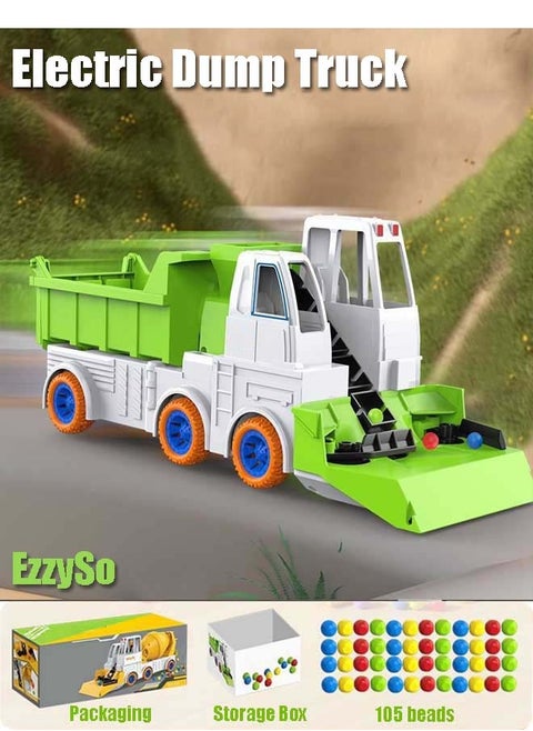 105 Beads Dump Truck Engineering Vehicle, Construction Truck Toys Set, Automatic Lifting Battery-Operated Toy Car (batteries not included), Educational Engineering Toys Gift For Boys Girls(Birthday,Holiday)