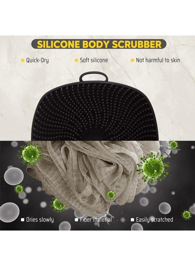 VWMYQ Silicone Body Scrubber For Men New Upgrade Richer Foam And Effective Cleaning Premium Silicone Scrubber With Ergonomic Noslip Handle Longlasting & Easy To Clean Body Exfoliator Scrubber For Men - Image 2