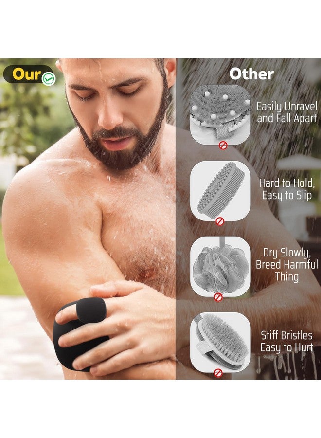 VWMYQ Silicone Body Scrubber For Men New Upgrade Richer Foam And Effective Cleaning Premium Silicone Scrubber With Ergonomic Noslip Handle Longlasting & Easy To Clean Body Exfoliator Scrubber For Men - Image 5