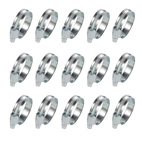 NEW DAFU (15 Pack) High Pressure Hose Clamp 1-1/10" to 2" Adjustable Worm Gear Drive Hose Clamps,304 Stainless Steel Band Tube Clamp for Fuel Injection Gas Line Fittings/Automotive,Family,Plumbing - Image 1
