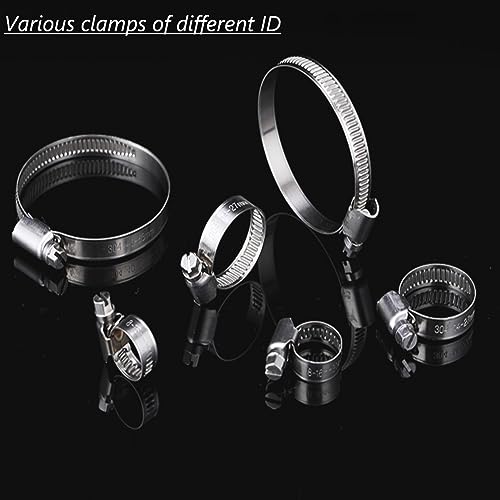 NEW DAFU (15 Pack) High Pressure Hose Clamp 1-1/10" to 2" Adjustable Worm Gear Drive Hose Clamps,304 Stainless Steel Band Tube Clamp for Fuel Injection Gas Line Fittings/Automotive,Family,Plumbing - Image 5