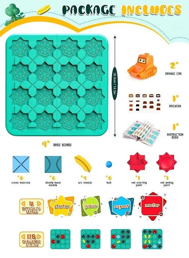 STEM Logic Track Building Blocks for children aged 4+ | Brain Teaser Puzzle, a fun educational and intelligent logic board game, with 4 levels and 100+ skill development challenges, a birthday/holiday gift for boys and girls. - Image 3
