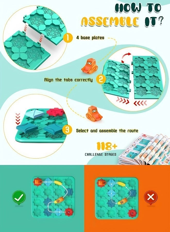 STEM Logic Track Building Blocks for children aged 4+ | Brain Teaser Puzzle, a fun educational and intelligent logic board game, with 4 levels and 100+ skill development challenges, a birthday/holiday gift for boys and girls. - Image 5