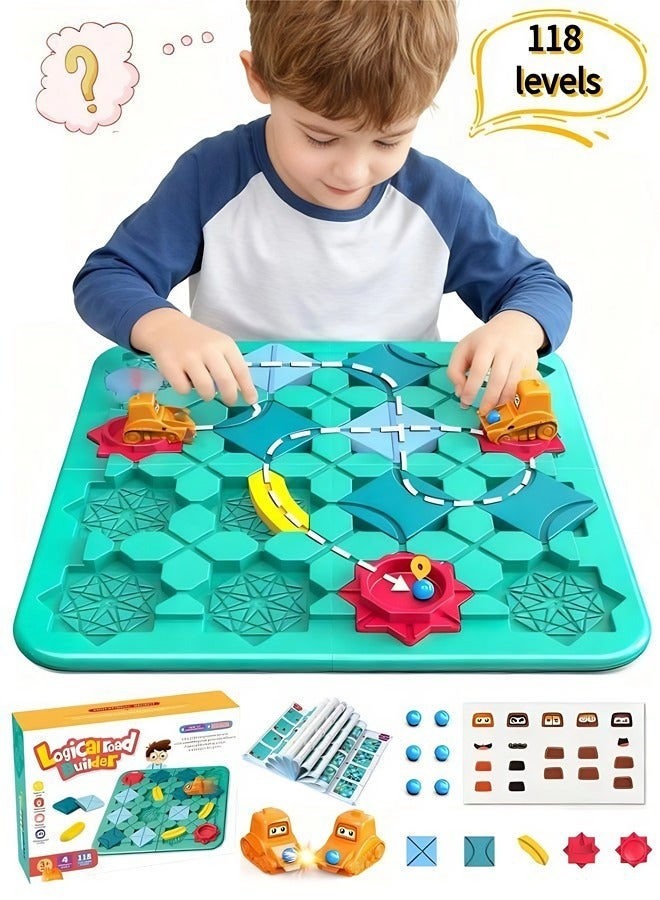 STEM Logic Track Building Blocks for children aged 4+ | Brain Teaser Puzzle, a fun educational and intelligent logic board game, with 4 levels and 100+ skill development challenges, a birthday/holiday gift for boys and girls. - Image 1