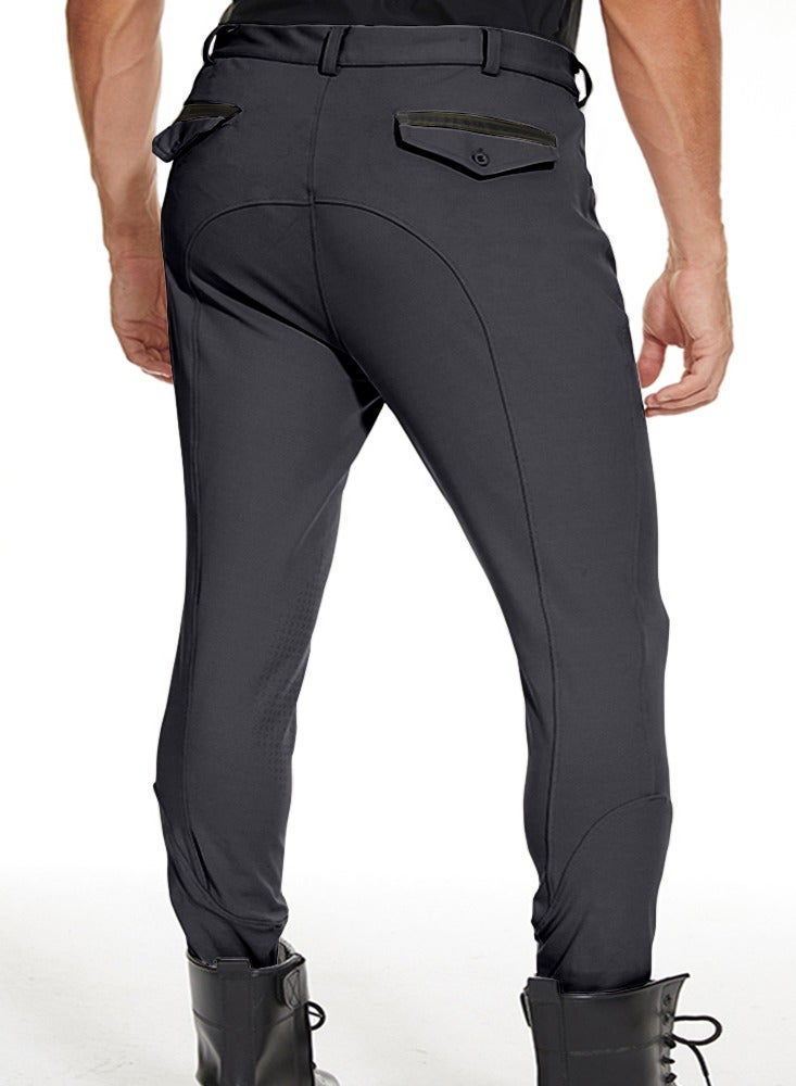 general Men Horse Riding Pants Knee Grip Equestrain Breeches Clothes Silicone Leggings Horseback Riding Tights - Image 3