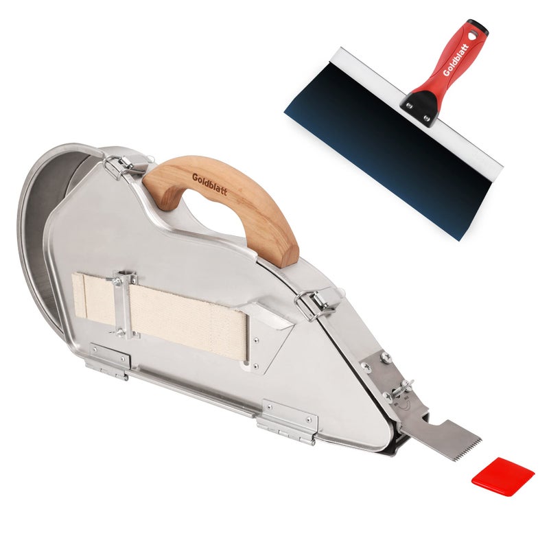 Goldblatt Banjo Tape Set Drywall Taping Tools with 10" Blue Steel Taping Knife, Lightweight & Comfortable Use for Finishing and Patching - Image 1