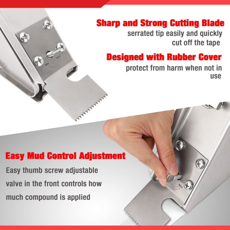 Goldblatt Banjo Tape Set Drywall Taping Tools with 10" Blue Steel Taping Knife, Lightweight & Comfortable Use for Finishing and Patching - Image 4