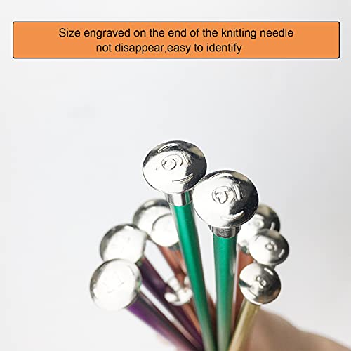 Mdoker 13.8 Inch Aluminum Knitting Needles Colored Straight Single Pointed Metal Sweater Knitting Needle for DIY Knitting Projects,Size US 9(5.5mm) - Image 3