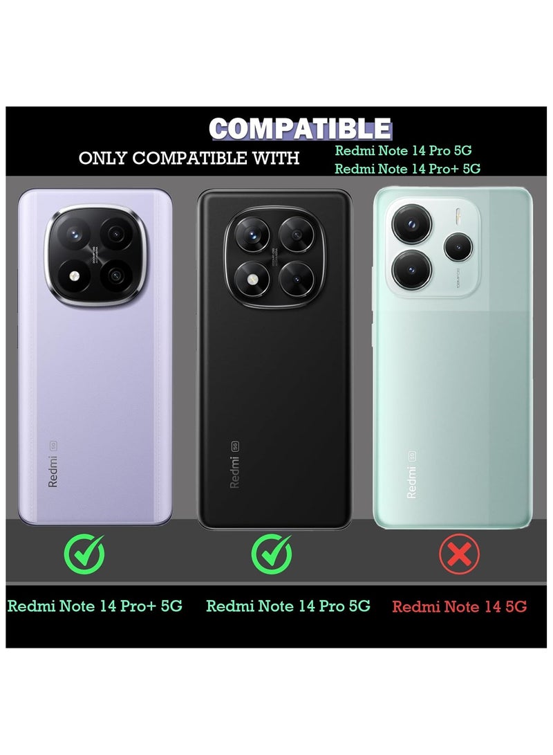 CaseMe Phone Case Compatible with Xiaomi Redmi Note 14 Pro 5G/ Xiaomi Redmi Note 14 Pro+ 5G with Card Holder High-end Retro Leather Shockproof Protective Wallet Case - Image 2