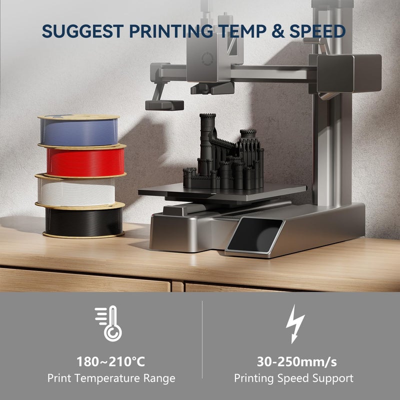 Fugacity PETG Filament 1.75mm, Black 3D Printer Filament 2 Roll 1KG Spool Bundles, Dimensional Accuracy +/- 0.02mm, Enhanced Printing Effect Fits Most FDM 3D Printers - Image 3