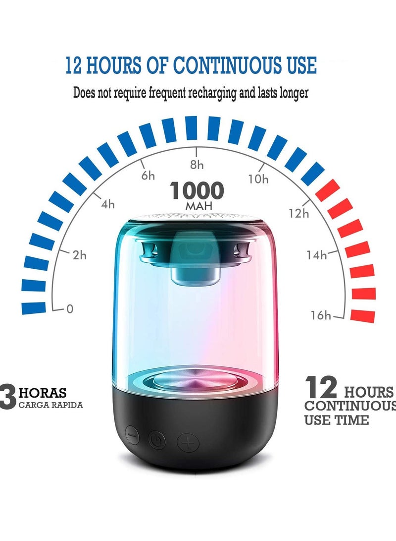 WENTCCION Bluetooth Speaker, Portable Wireless Speaker with 7 Color LED Themes, Portable Bluetooth 5.0 Speaker, Wireless Stereo Pairing, Speaker for Home, Outdoors, Travel - Image 3