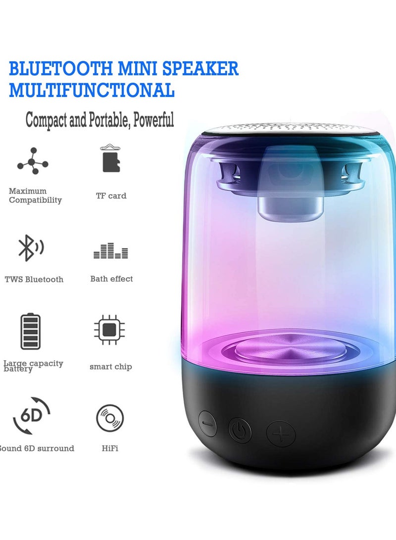 WENTCCION Bluetooth Speaker, Portable Wireless Speaker with 7 Color LED Themes, Portable Bluetooth 5.0 Speaker, Wireless Stereo Pairing, Speaker for Home, Outdoors, Travel - Image 2