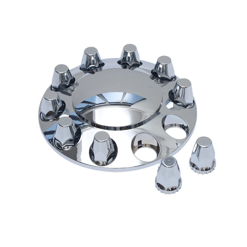 JESONN Plastic ABS Chrome Plated Front Axle Cover Kits Hub Caps for Semi Trucks with Thread-on 33mm Lug Nut Covers Removable Caps (Standard) - Image 3