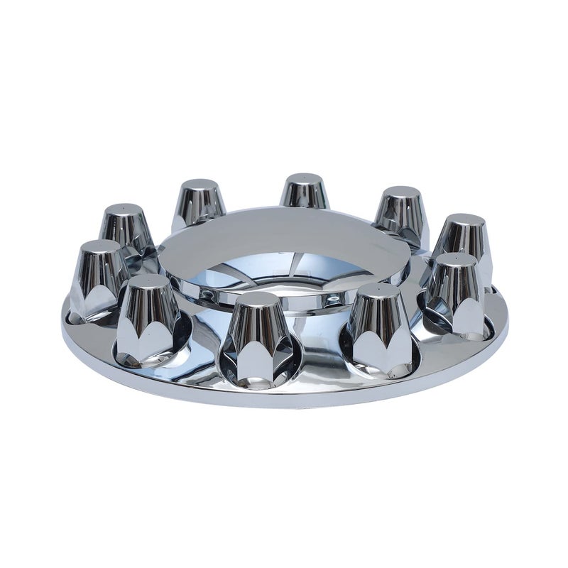 JESONN Plastic ABS Chrome Plated Front Axle Cover Kits Hub Caps for Semi Trucks with Thread-on 33mm Lug Nut Covers Removable Caps (Standard) - Image 2