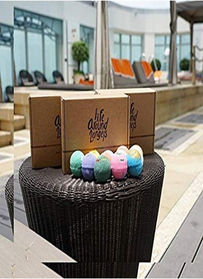 LifeAround2Angels LifeAround2Angels Bath Bombs Gift Set 12 USA made Fizzies, Shea & Coco Butter Dry Skin Moisturize, Perfect for Bubble & Spa Bath. Handmade Birthday Mothers day Gifts idea For Her/Him, wife, girlfriend  - Image 4
