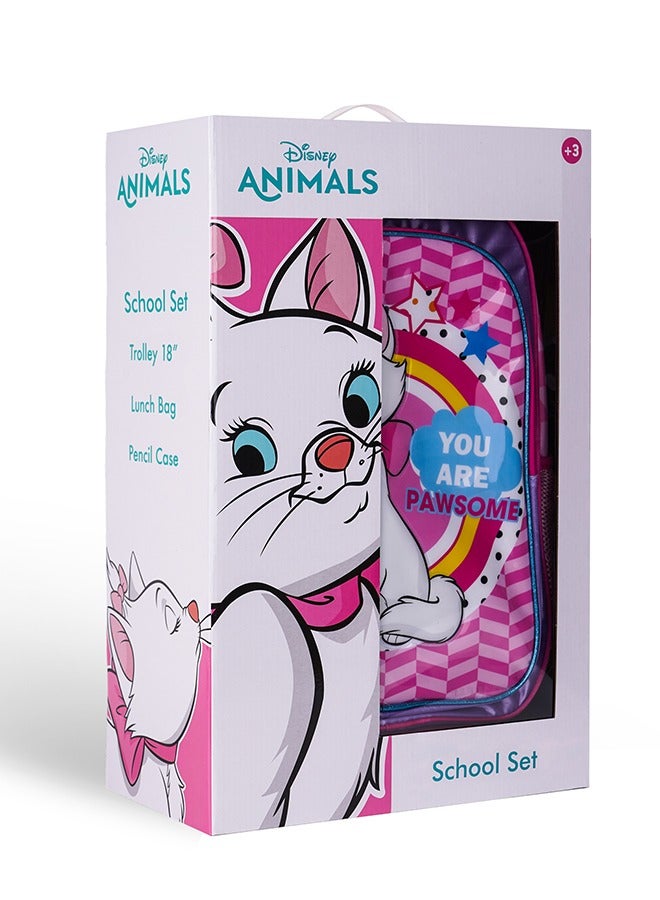 Disney Marie You are pawsome 3 in 1 Trolley Box set 18 inches