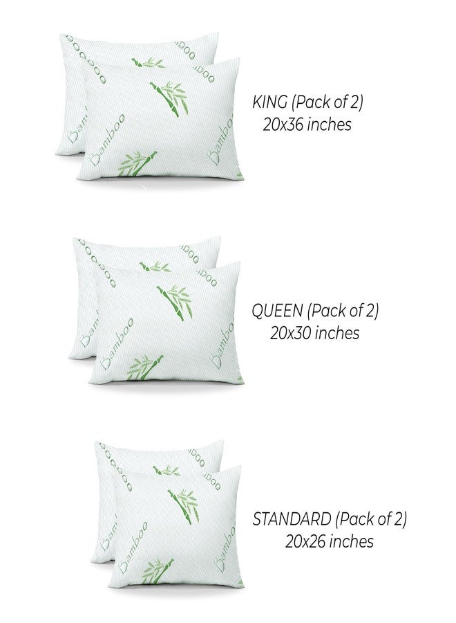 OMEO 2 Pack Standard Size Rayon Derived from Bamboo Pillow for Sleeping Shredded Memory Foam Bed Pillows for Side, Back and Stomach Sleepers, Soft, Cooling, Adjustable and Washable Cover 20" x 26" - Image 3