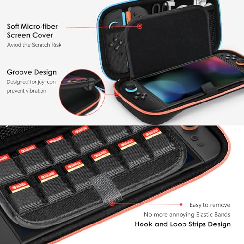 ivoler Carrying Case for Nintendo Switch 2 Model(2025), Portable Hard Shell Pouch Carrying Travel Game Bag for Nintendo Switch 2 Accessories Holds 12 Game Cartridge (Black) - Image 3