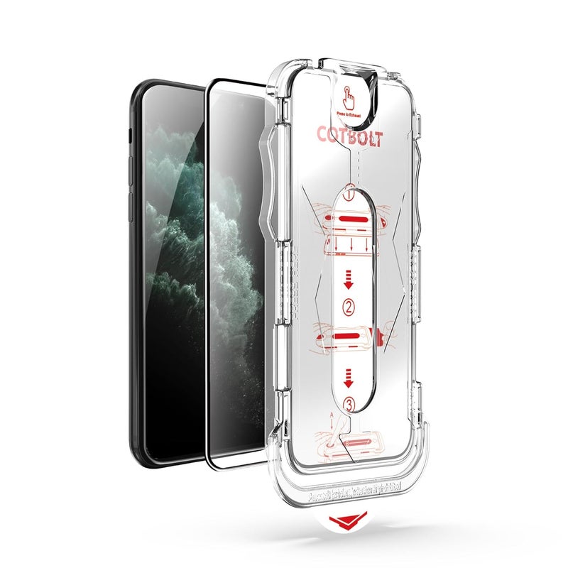 Cotbolt Tempered Glass for iPhone 11 Pro/X/XS [Military Grade Shatterproof & Longest Durable] Screen Protector iPhone 11 Pro/X/XS Tempered Glass Full Coverage - Image 1