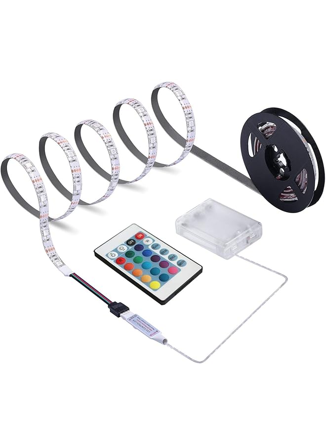 erorex Battery Powered Led Strip Lights 24 Keys Remote Controlled Diy Indoor And Outdoor Decoration 6.56Ft Waterproof - Image 1