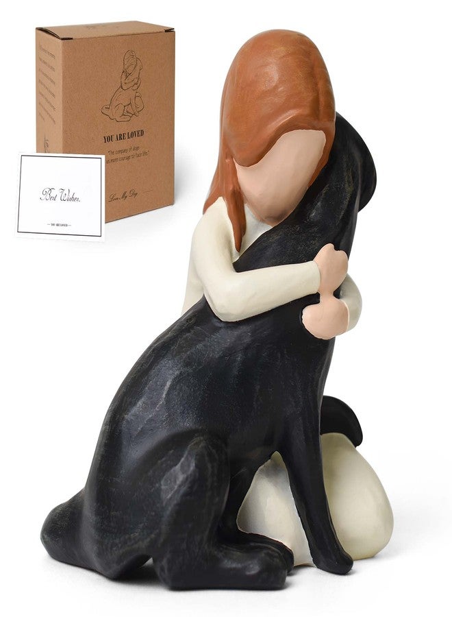 Lnrkai Black Dog Figurines Statues, Memorial Gifts for Loss of Dog, Sympathy Dogs Figurine for Pet Lovers, Hand-Sculpted Resin Black Labrador, Home Decor for Dogs Owners - Image 1