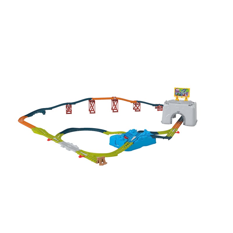 THOMAS & FRIENDS مجموعة مسارات قطار توماس وأصدقائه، دلو للتوصيل والبناء، حزمة توسيع مكونة من 34 قطعة للقطارات المصنوعة من المعدن والقطارات الكهربائية، للأطفال من عمر 3 سنوات فما فوق - Image 2