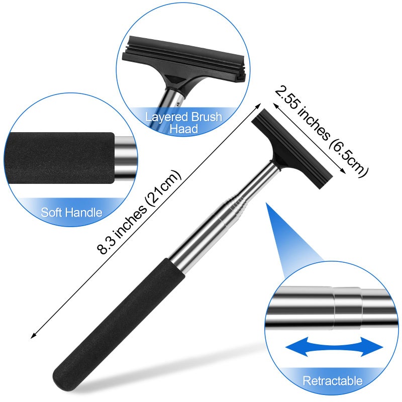 Guirnd 2 Pcs Car Mirror Wiper, 38.6in Handle Car Side Mirror Squeegee, Car Mirror Squeegee, Side Mirror Squeegee, Mini Squeegee for Rainy Foggy Weather - Image 2