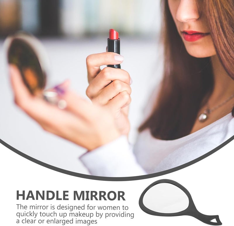 Portable Handheld Makeup Mirror for Women Round Travel Vanity Mirror with Handle for Cosmetics and Hair Styling - Image 3