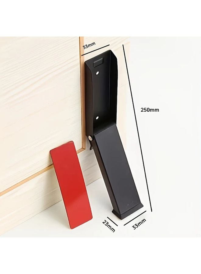 Black 6Pcs Stainless Steel Folding Door Stops For Indoor Outdoor Use - Image 2