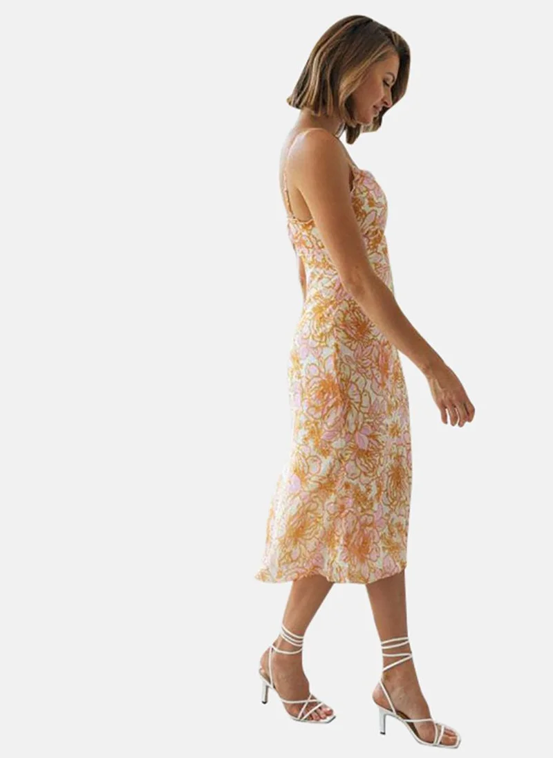 YUNIQEE Floral Print Midi Dress