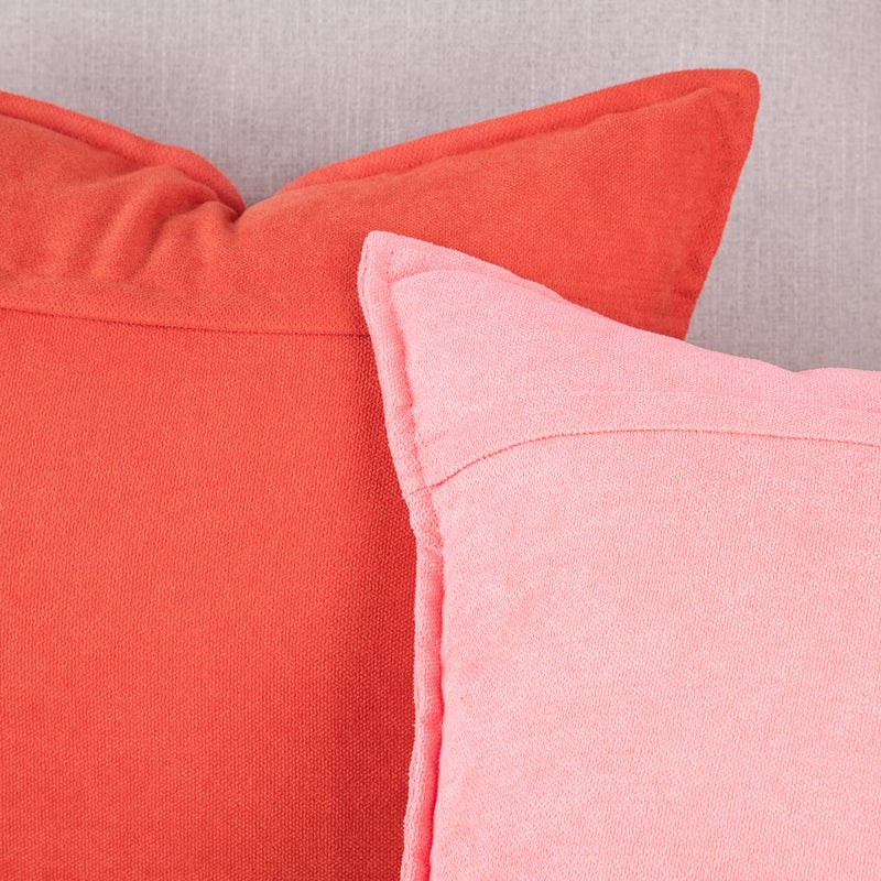 MADIZZ MADIZZ Set of 2 Short Chenille Throw Pillow Covers 16x16 Inch Reddish Orange Soft Decorative Cushion Cover for Sofa Bedroom Pillow Shell  - Image 5