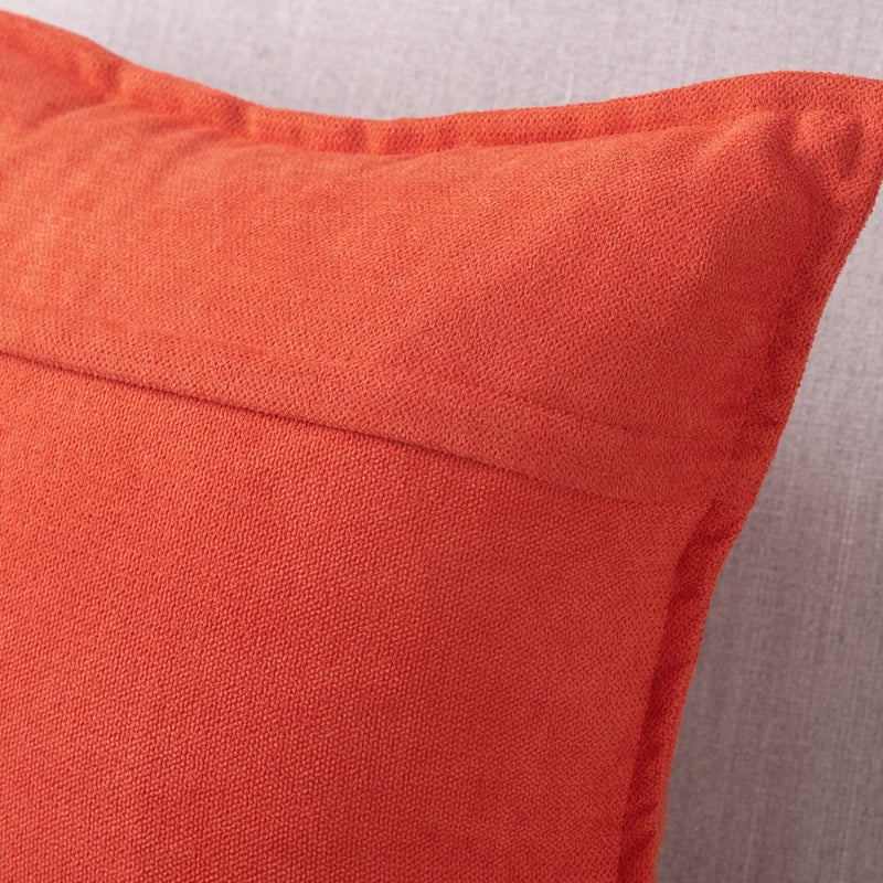 MADIZZ MADIZZ Set of 2 Short Chenille Throw Pillow Covers 16x16 Inch Reddish Orange Soft Decorative Cushion Cover for Sofa Bedroom Pillow Shell  - Image 2