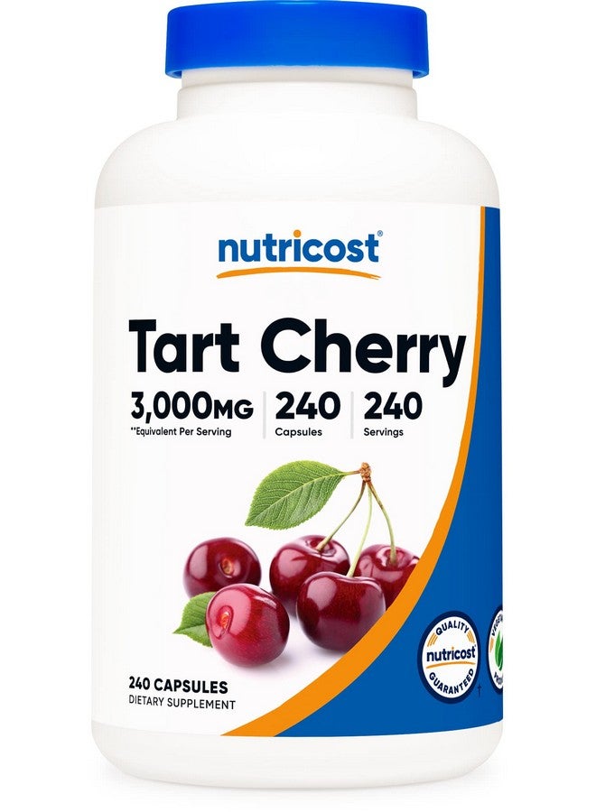 Nutricost مستخلص الكرز الحامض 3000 ملغ 240 كبسولة نباتية خالية من الغلوتين وغير معدلة وراثيًا - Image 1