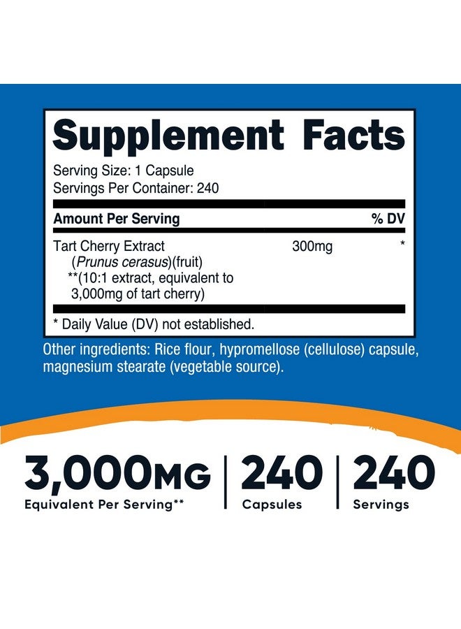 Nutricost مستخلص الكرز الحامض 3000 ملغ 240 كبسولة نباتية خالية من الغلوتين وغير معدلة وراثيًا - Image 3
