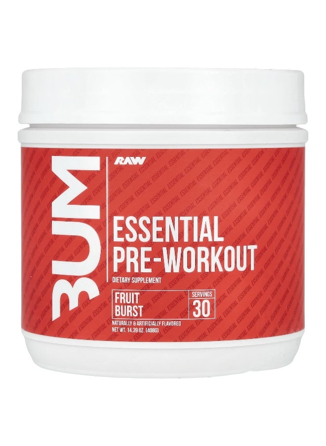 Raw Nutrition Raw Nutrition, Bum, Essential Pre-Workout, Fruit Burst, 14.39 oz (408 g)  - Image 1