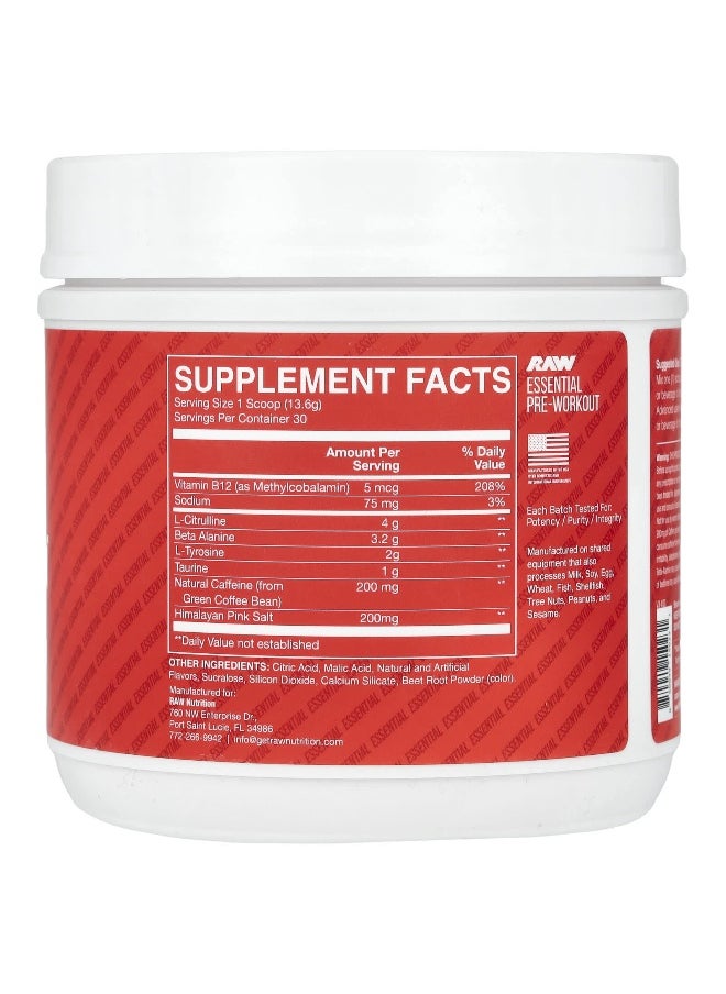 Raw Nutrition Raw Nutrition, Bum, Essential Pre-Workout, Fruit Burst, 14.39 oz (408 g)  - Image 2