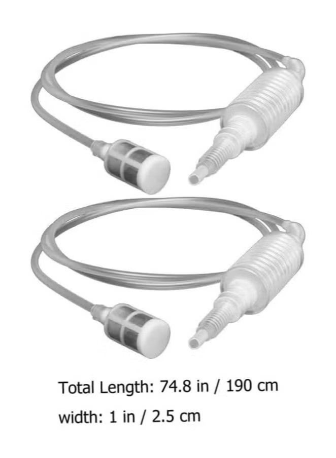 2pcs Liquid Transfer Pump Water Fuel Suction Tube Squeezing Gas Siphon Manual Pumping Petrol Syphon for Light Oils Gas Diesel Petrol Fish Tank - Image 2