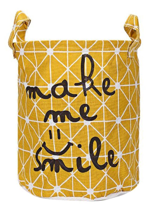 NIBEMINENT Foldable Storage Laundry Basket Yellow/White