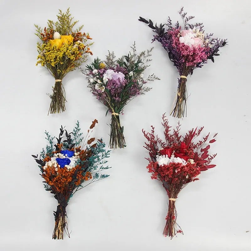 Bluejw TC Handmade Preserved Flower Bouquet - Natural Dried Plants for Valentine's Day Wedding Gift Home Decor - Real Flower Arrangement - Image 2
