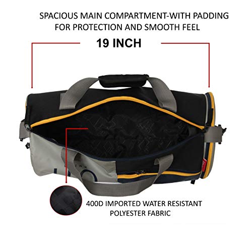 Sfane Gym Bags for Men with Separate Shoe Compartment Sports Gym Bags for Women Unisex Duffle Bags for Gym, Carry & Travel Adjustable Duffel Bags, Sports Bag - Grey & Navy Blue - Image 5