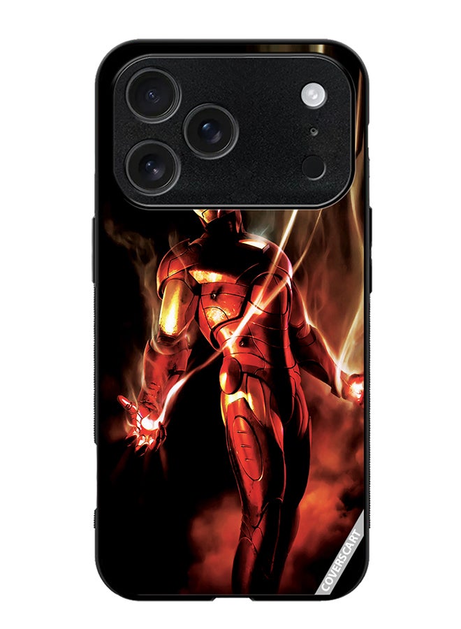 غطاء حماية لجهاز آبل آيفون 17 برو ماكس بتصميم قوى الرجل الحديدي متعدد الألوان