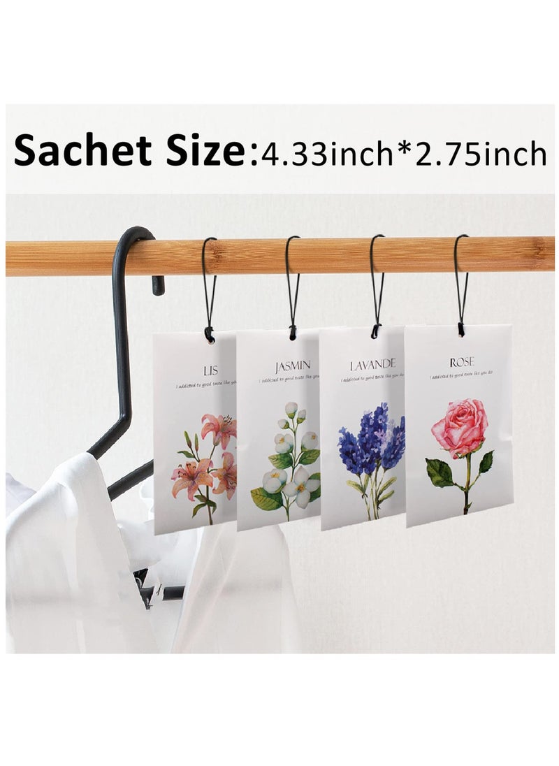 SYOSI - Lavender Jasmine Lily Rose Flower Sachet 1Box 12Pcs 12 Packs Closet Air Deodorizer Freshener Scented Drawers Sachets Long Lasting Smell Goods for House 4 Scent Home Car Fragrance Products - Image 1