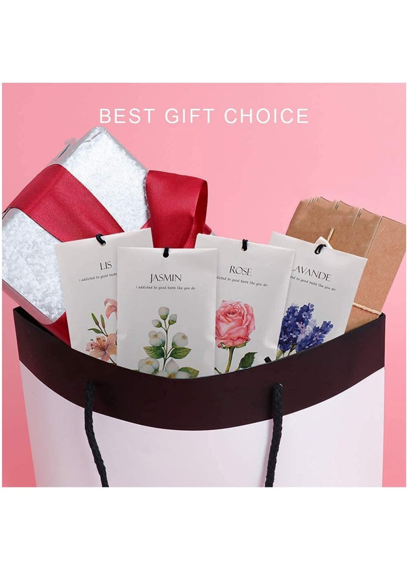 SYOSI - Lavender Jasmine Lily Rose Flower Sachet 1Box 12Pcs 12 Packs Closet Air Deodorizer Freshener Scented Drawers Sachets Long Lasting Smell Goods for House 4 Scent Home Car Fragrance Products - Image 1